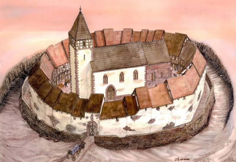 Illustration du refuge fortifié